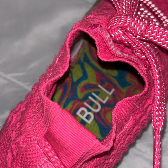 NOBULL Women’s 6.5 Knit Runners Hot Pink Reflective Laces Multicolor Sole Shoes - Picture 12 of 14